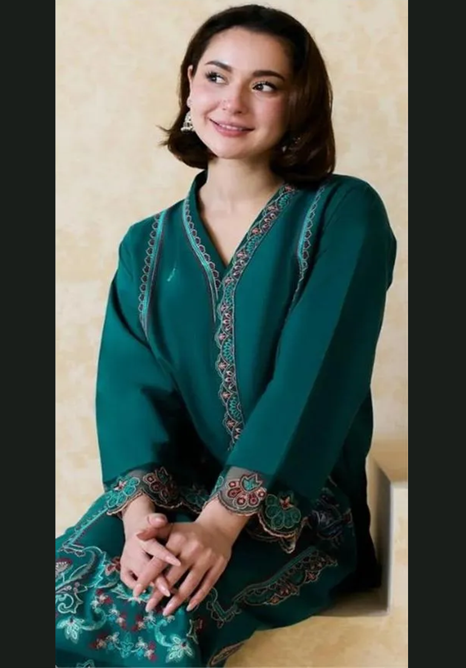 2 Pcs Women's Unstitched Embroidered Suit