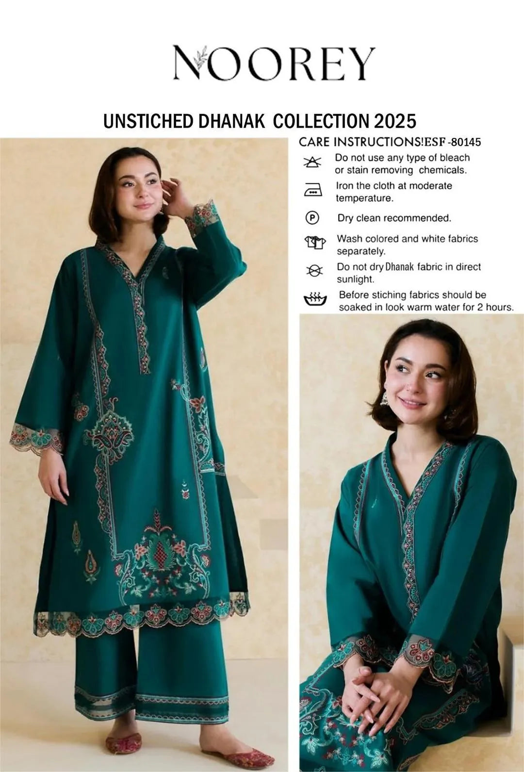 2 Pcs Women's Unstitched Embroidered Suit
