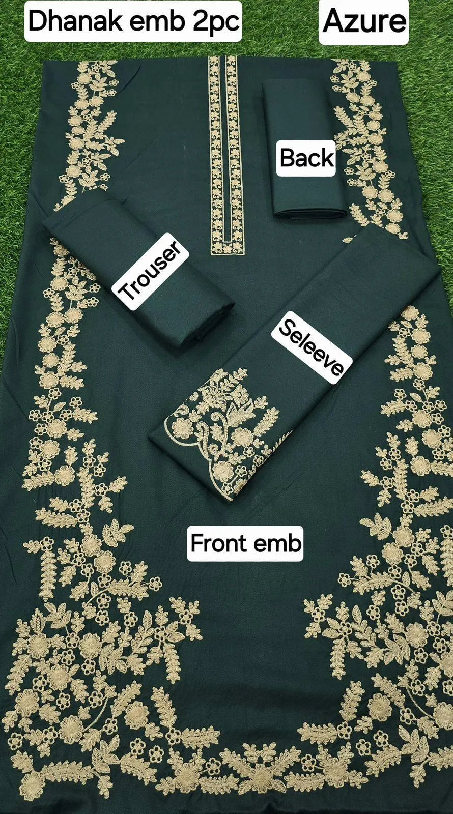 2 Pcs Women's Unstitched Embroidered Suit