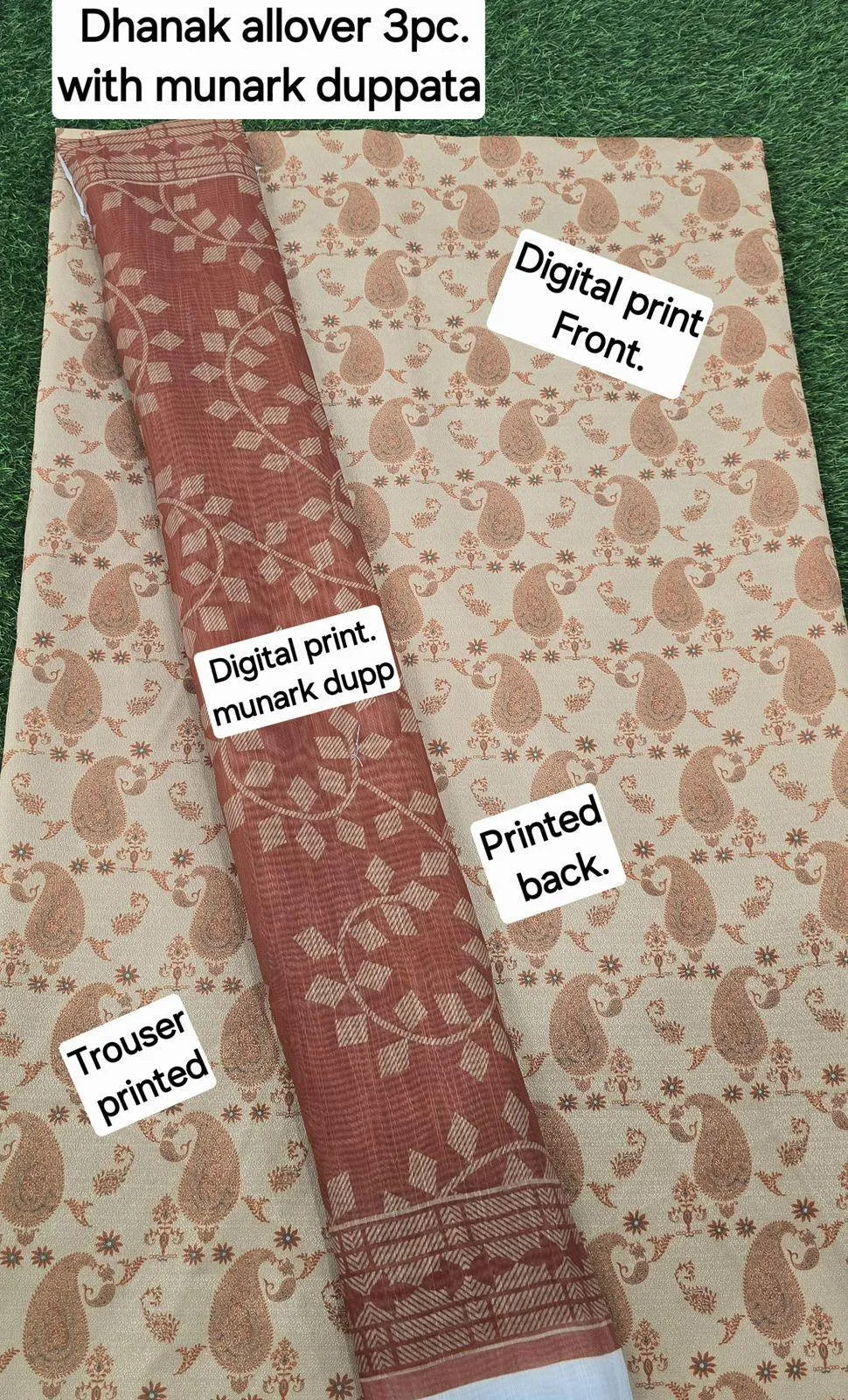 3 Pcs Women's Unstitched Printed Suit