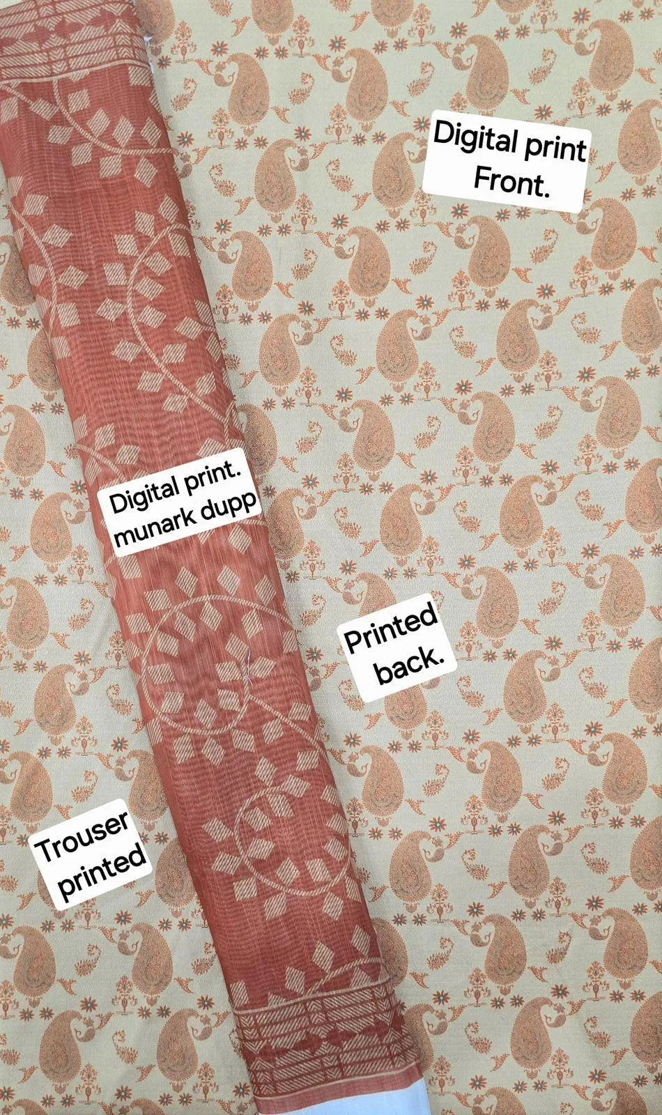 3 Pcs Women's Unstitched Printed Suit