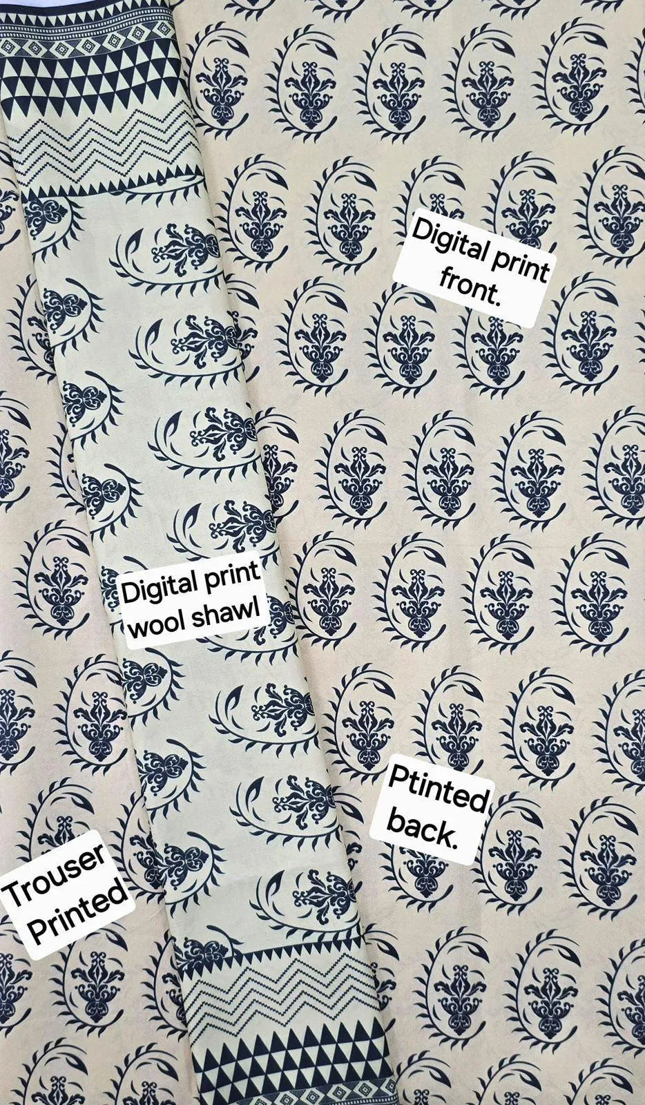 3 Pcs Women's Unstitched Digital Print Suit