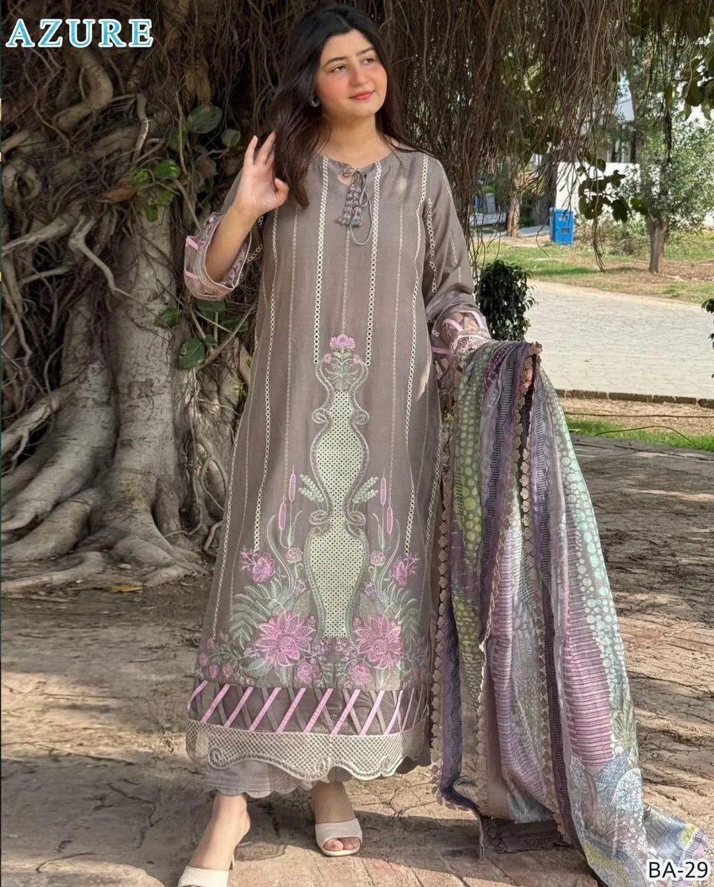 2 Pcs Women's Unstitched Embroidered Suit