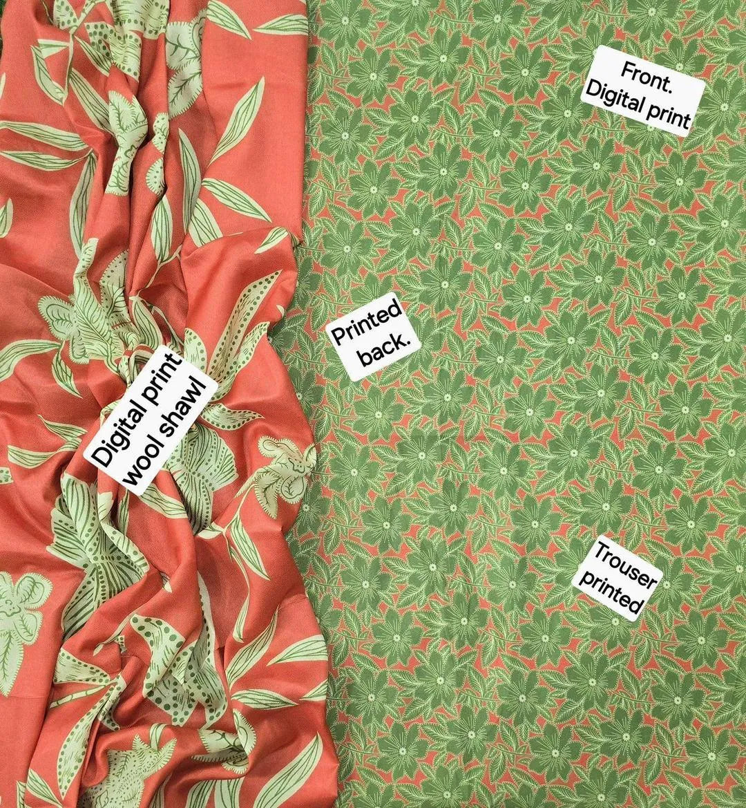 3 Pcs Women's Unstitched Digital Print Suit