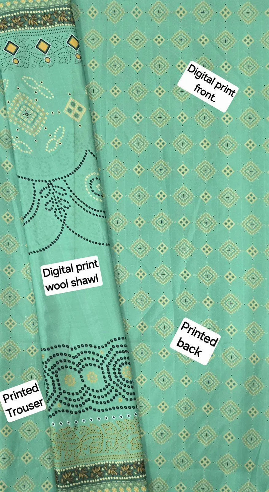 3 Pcs Women's Unstitched Digital Print Suit