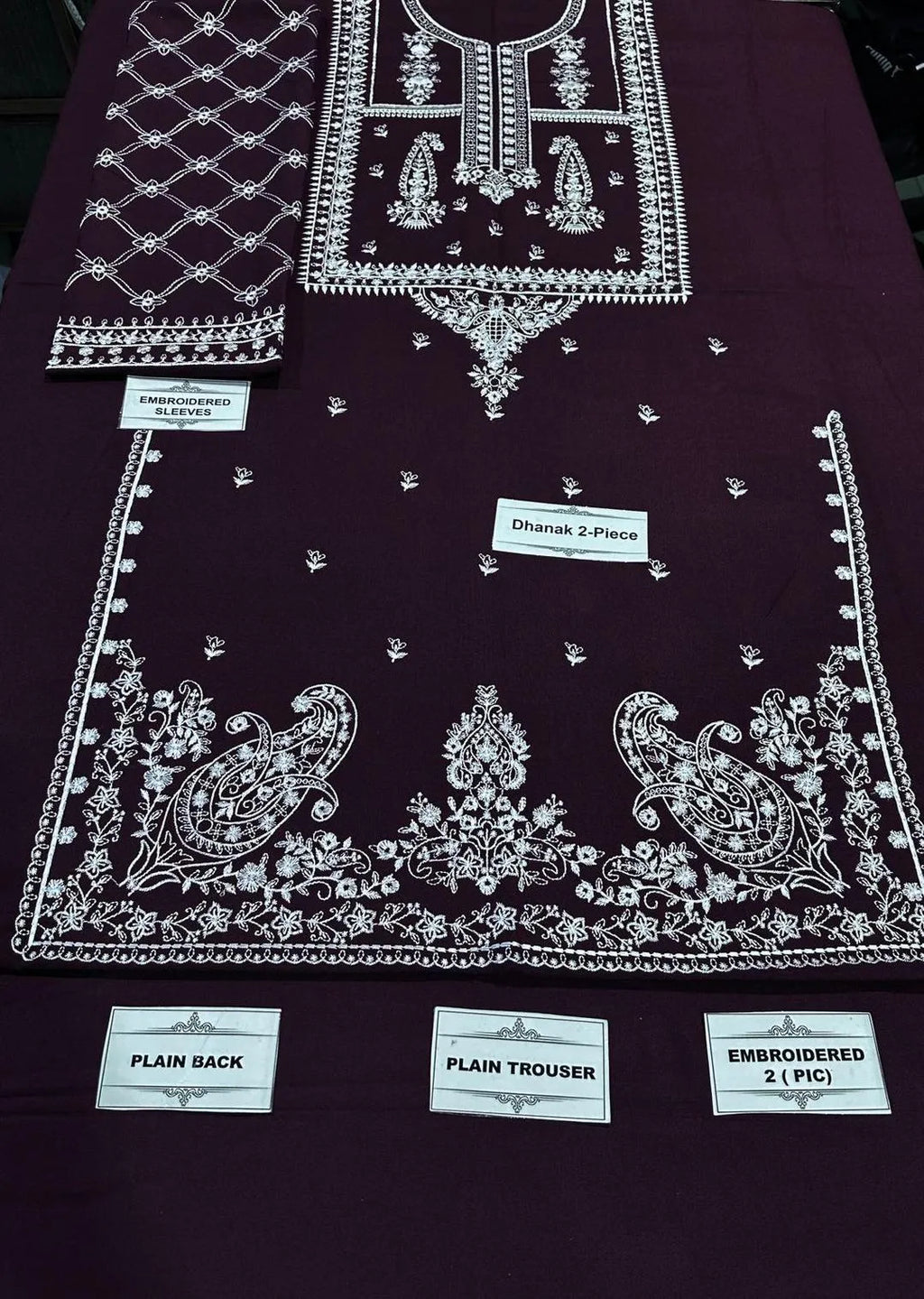 2 Pcs Women's Unstitched Embroidered Suit