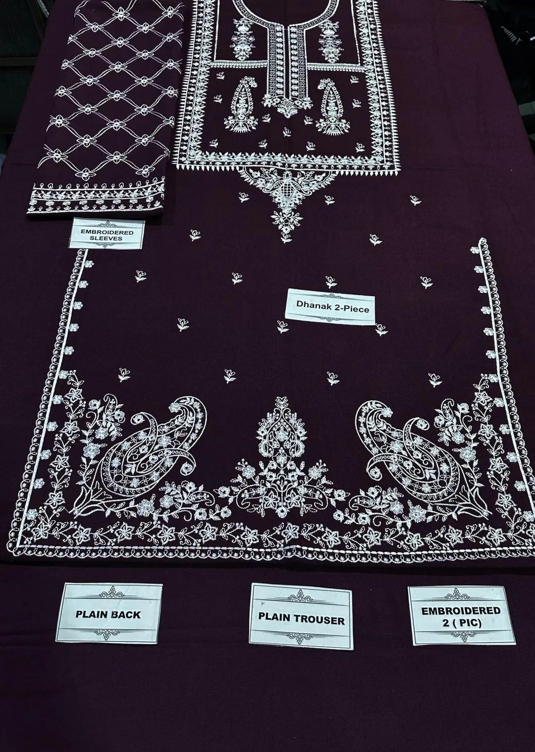 2 Pcs Women's Unstitched Embroidered Suit