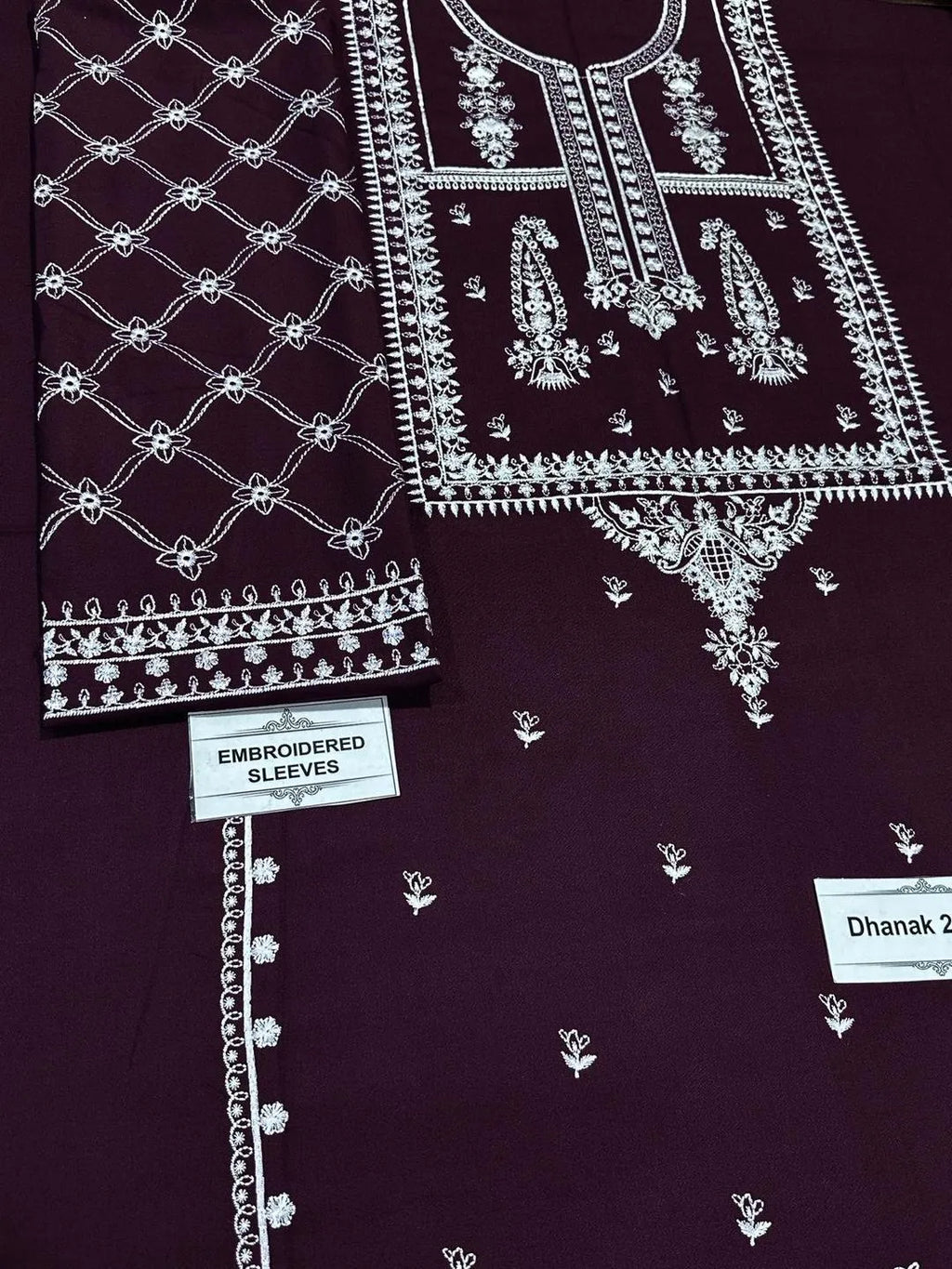 2 Pcs Women's Unstitched Embroidered Suit