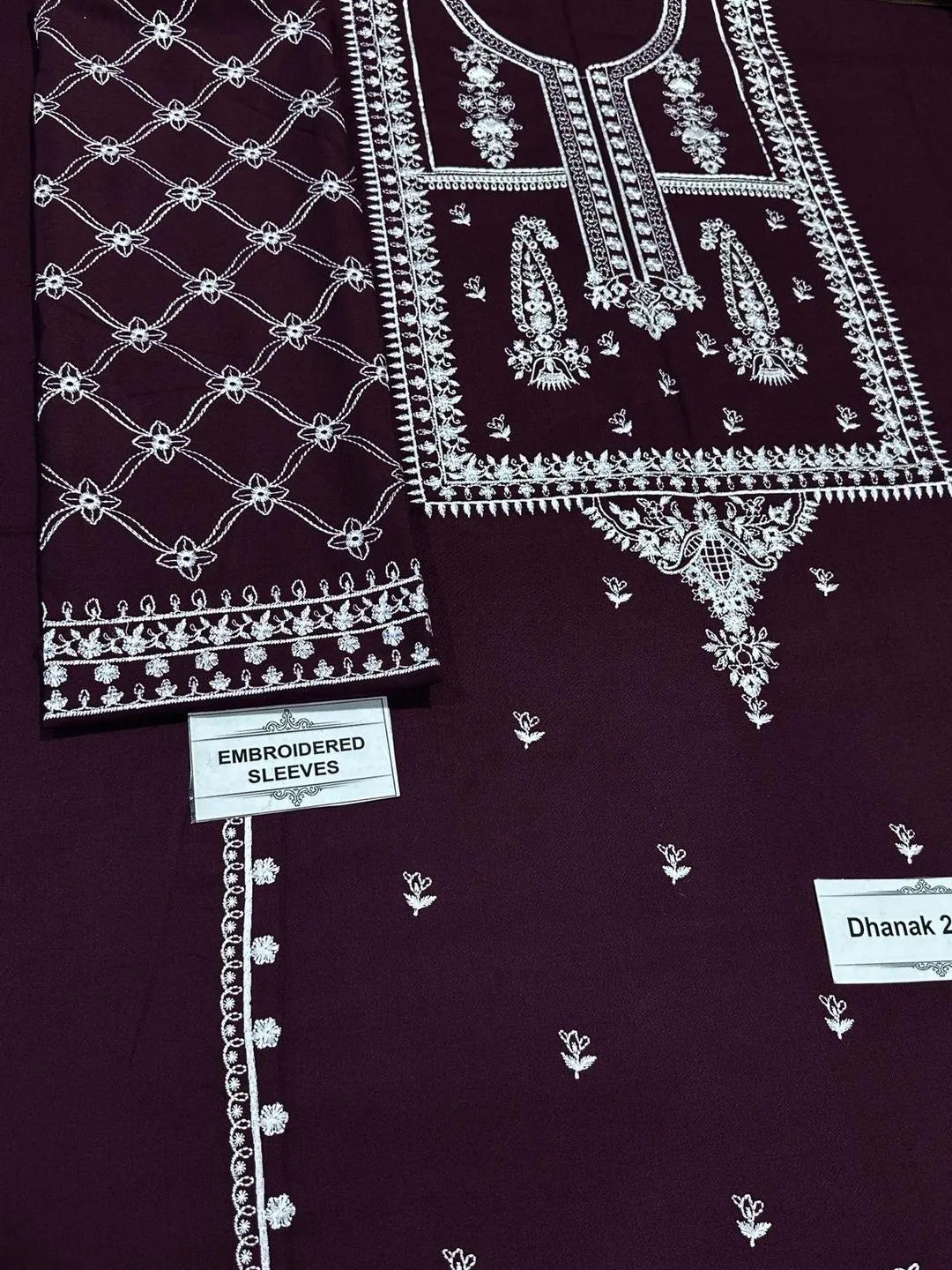 2 Pcs Women's Unstitched Embroidered Suit