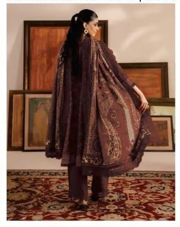 3 Pcs Women's Unstitched Digital Print Suit